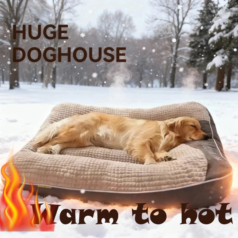 Cuscino per cani caldo in velluto a coste, ambientazione invernale