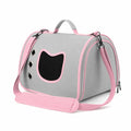Borsa trasportino pieghevole per cani e gatti, colore Rosa, sfondo bianco