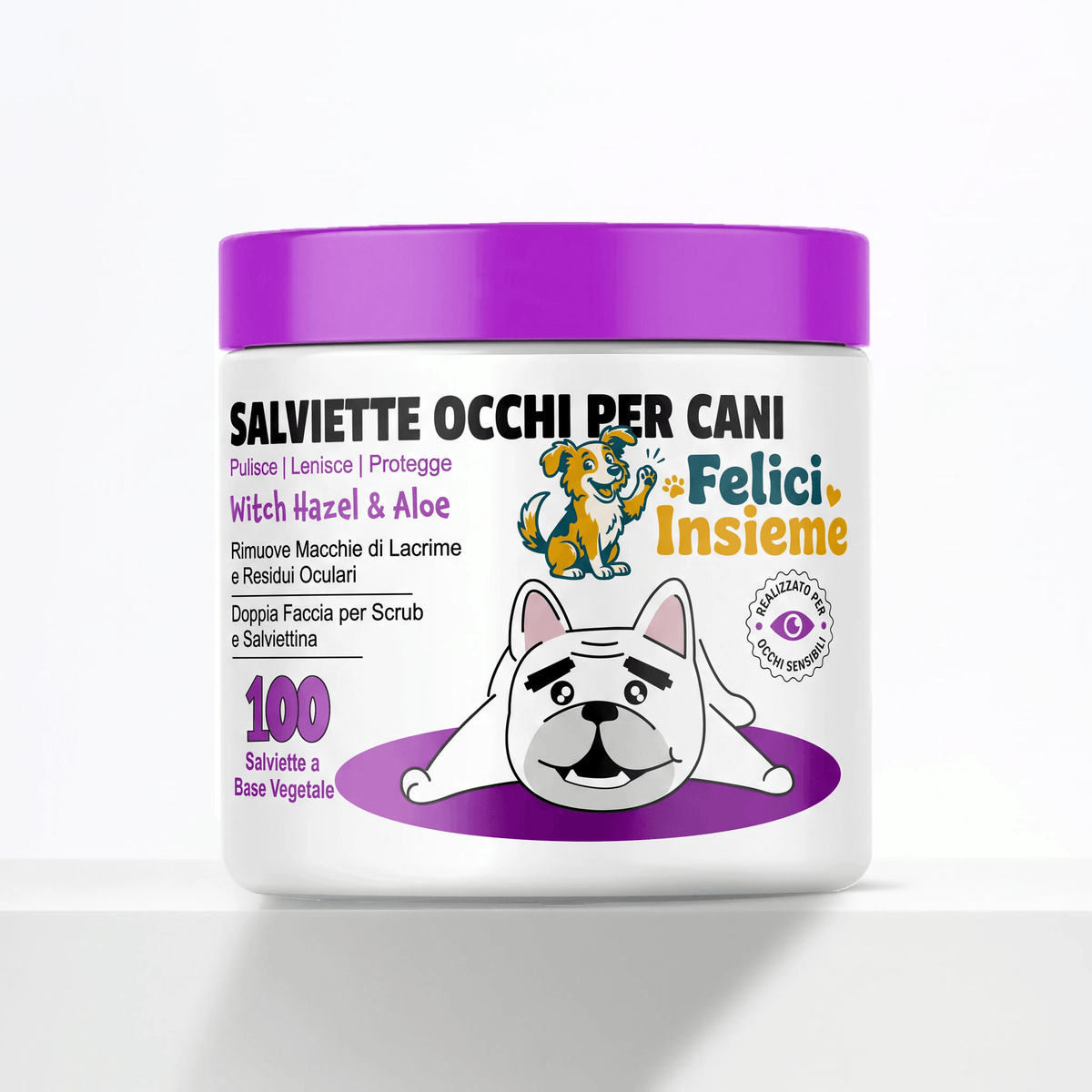 Salviette Occhi per Cani, 100 Pezzi