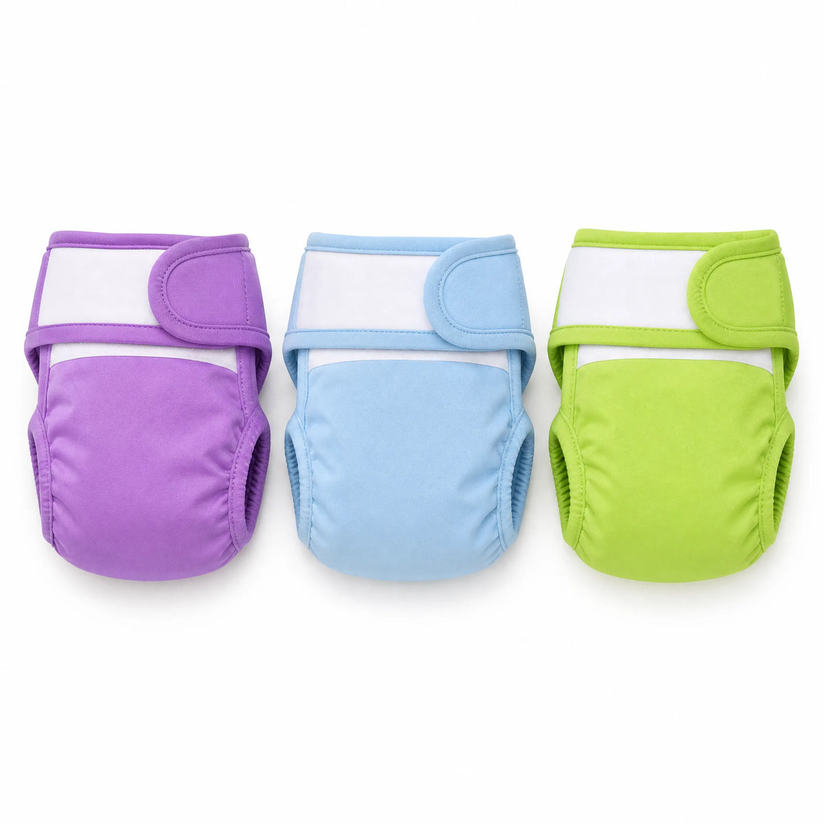 Confezione da 3 pannolini lavabili per cani viola azzurro e verde