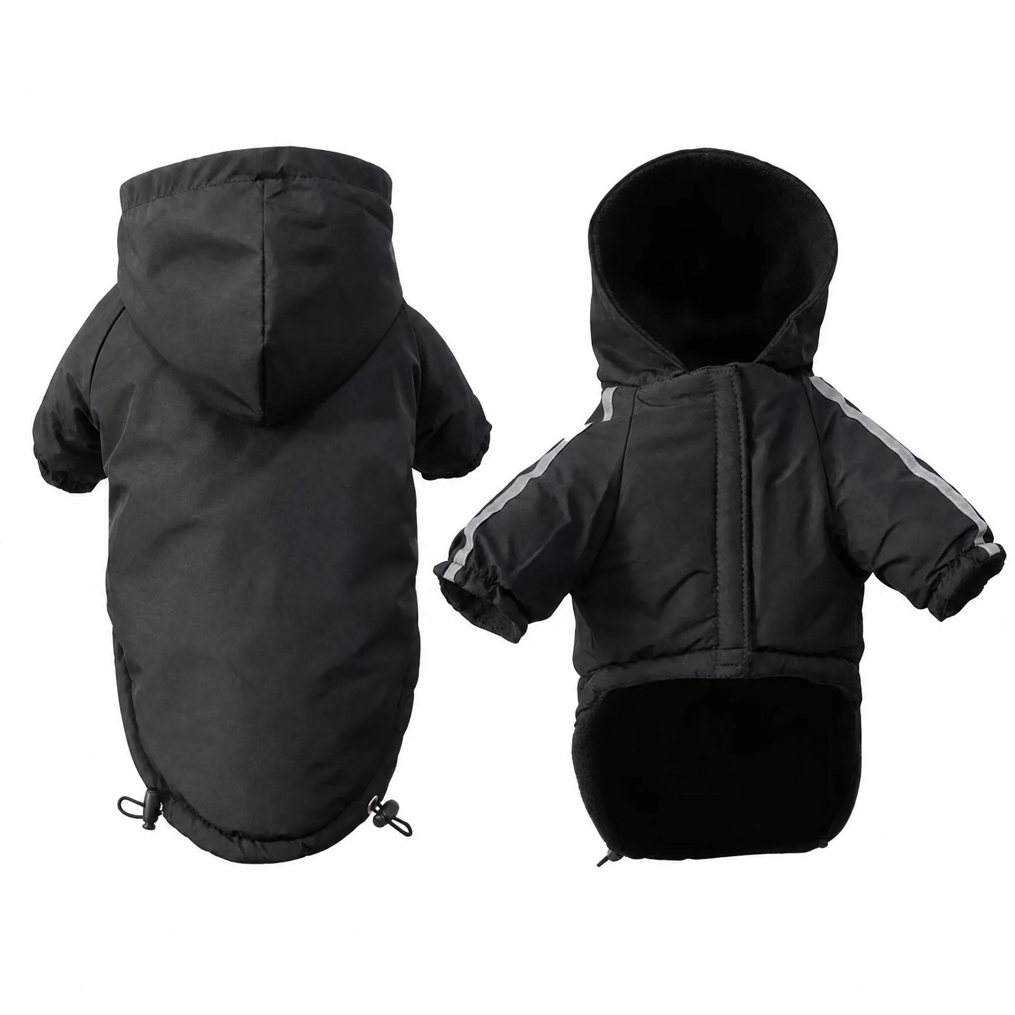 Cappotto impermeabile cane con cappuccio e pile, studio
