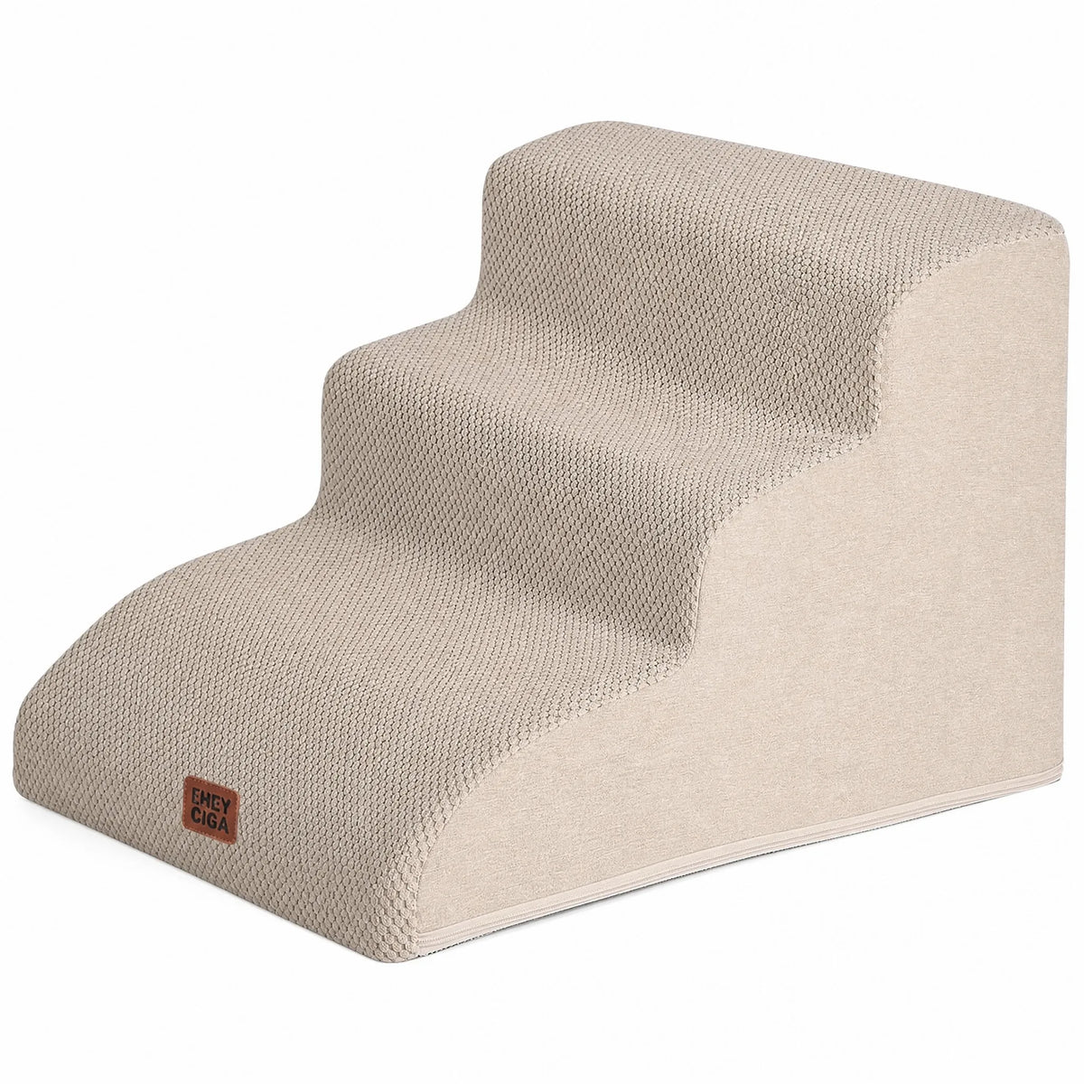 Scaletta per cani a 3 gradini in spugna beige