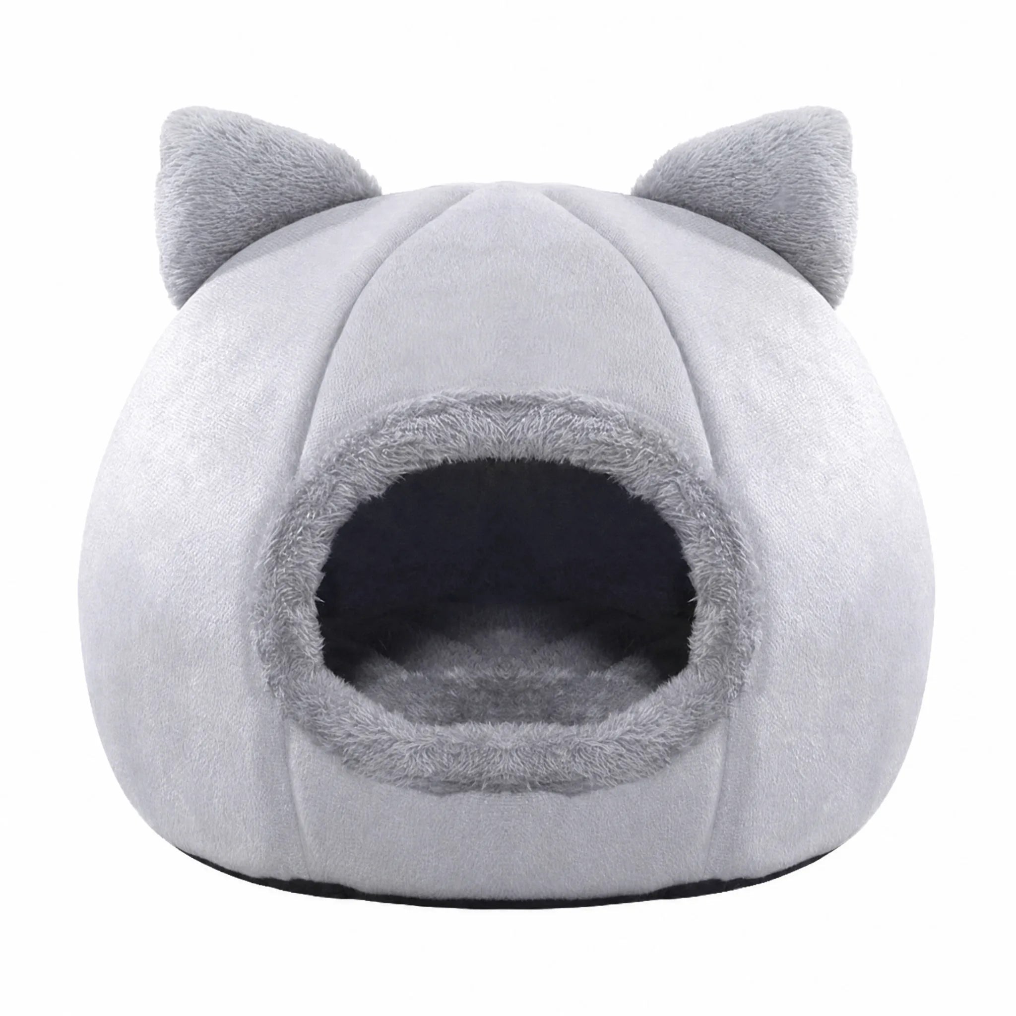 Cuccia gatto igloo con orecchie — vista frontale studio