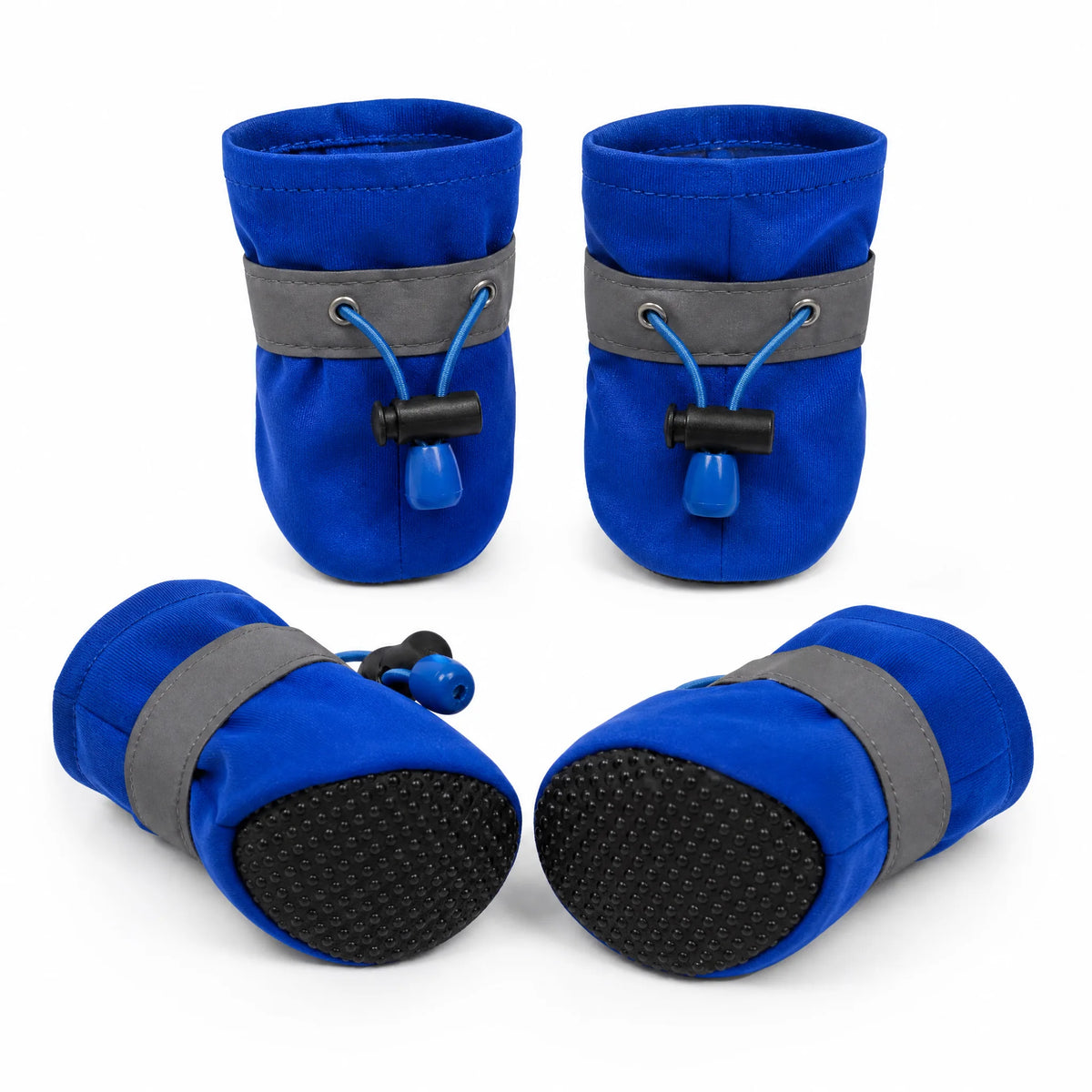 Set 4 scarpe per cani impermeabili antiscivolo blu con suola in gomma