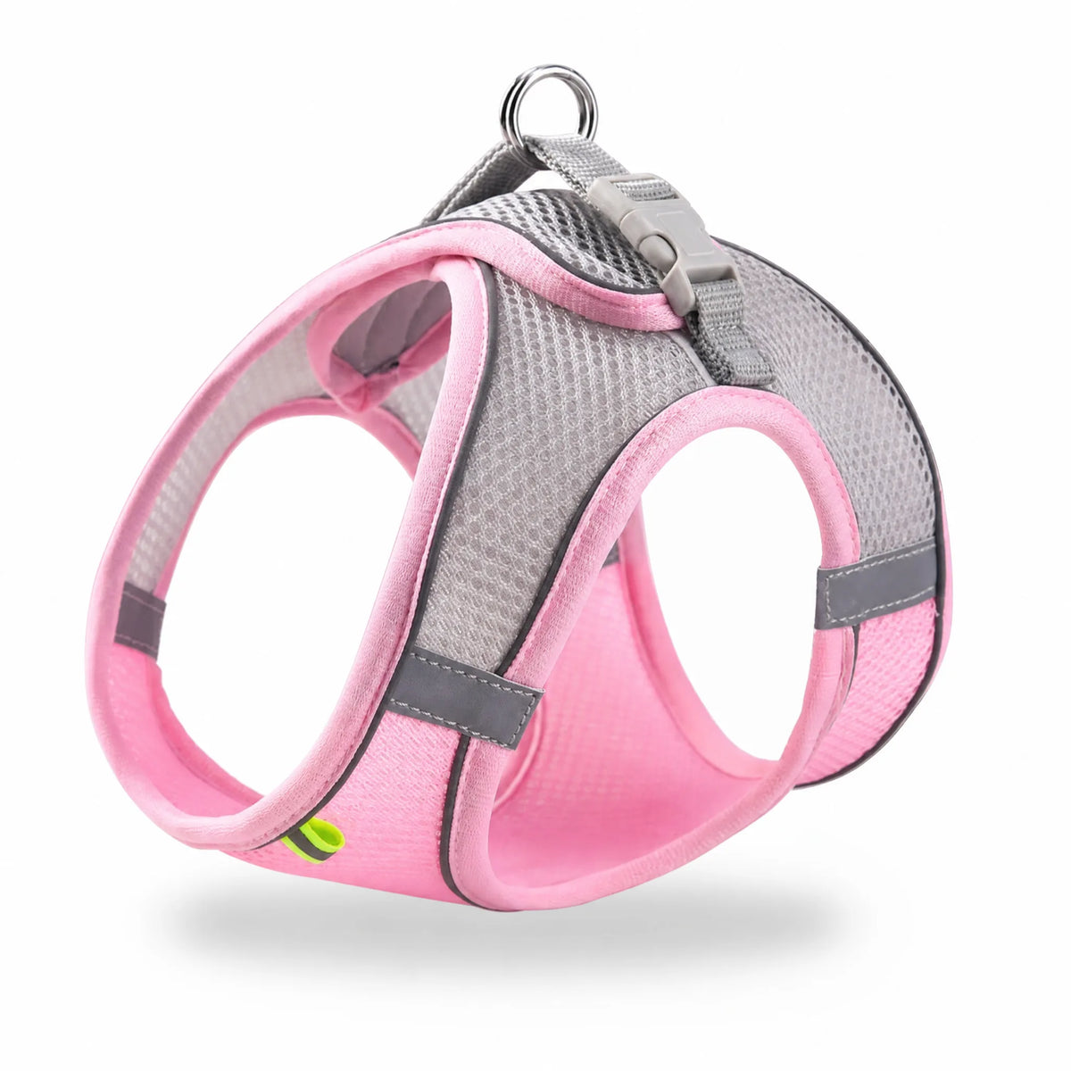 Pettorina mesh cane rosa su sfondo bianco