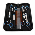 Kit forbici toelettatura cani professionale 6 pezzi blu
