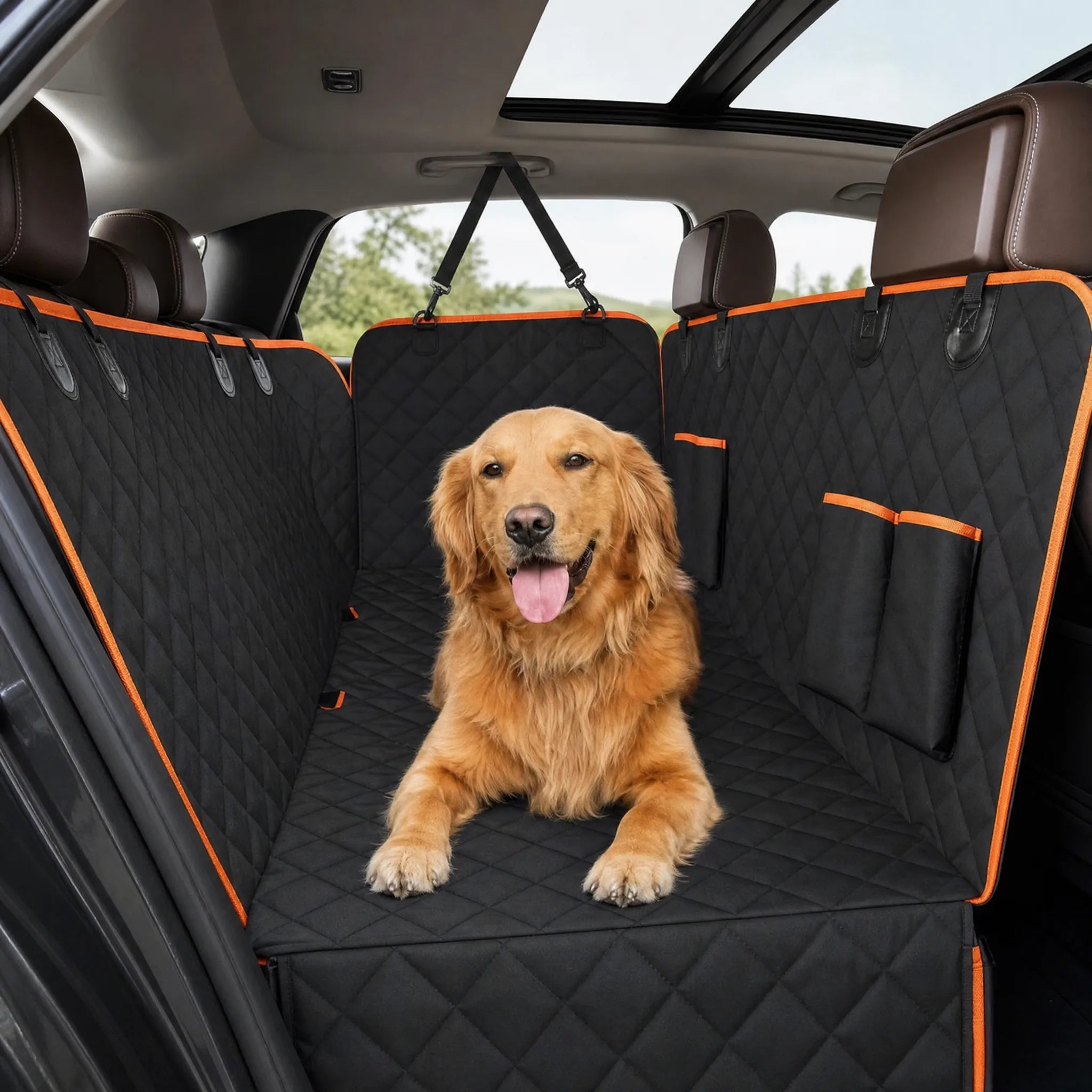 Coprisedile auto per cani amaca zip su sedile posteriore