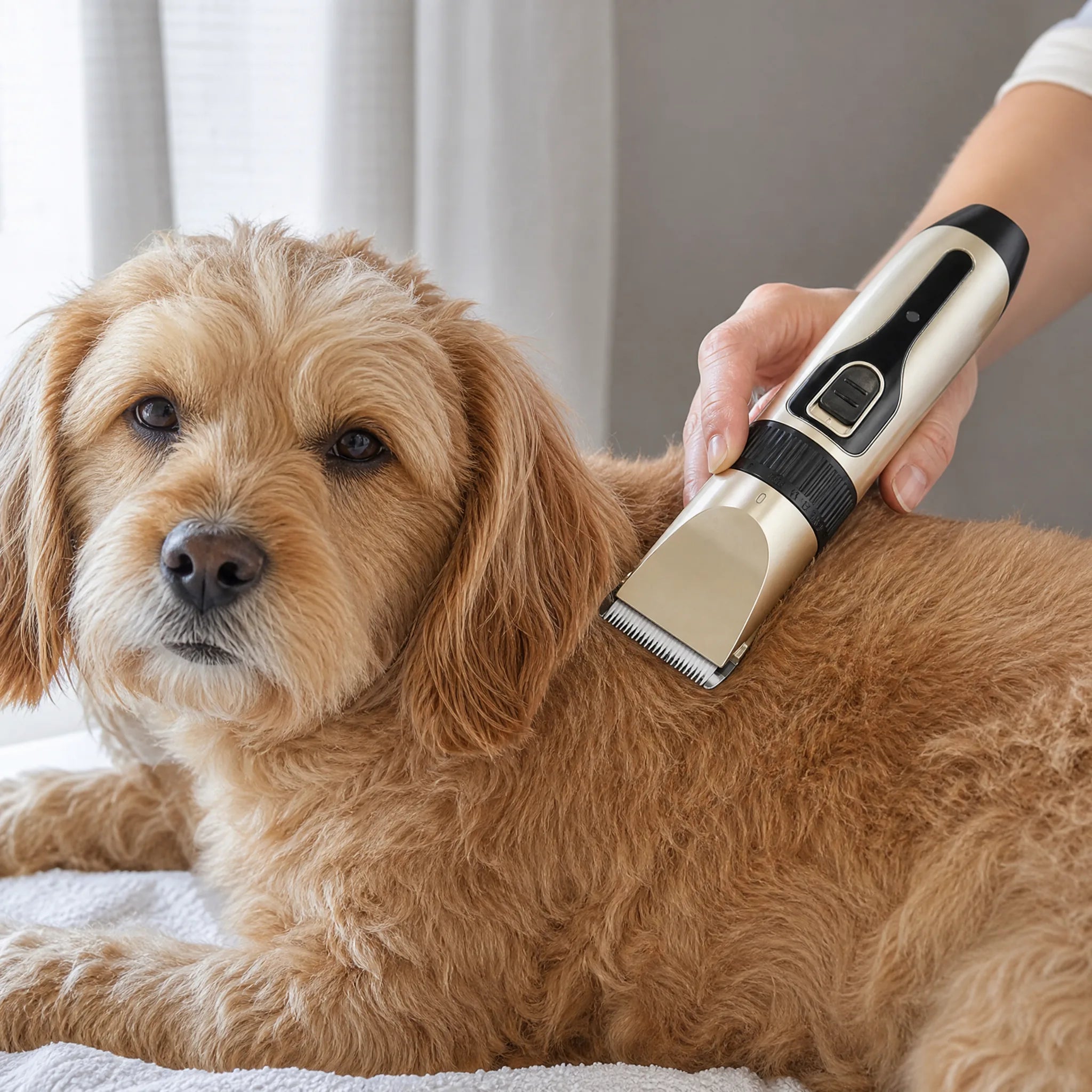 Tosatrice per cani kit USB in uso sul cane