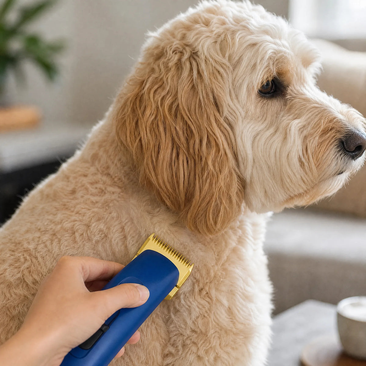 Lama ceramica oro montata su tosatrice cane — taglio pelo