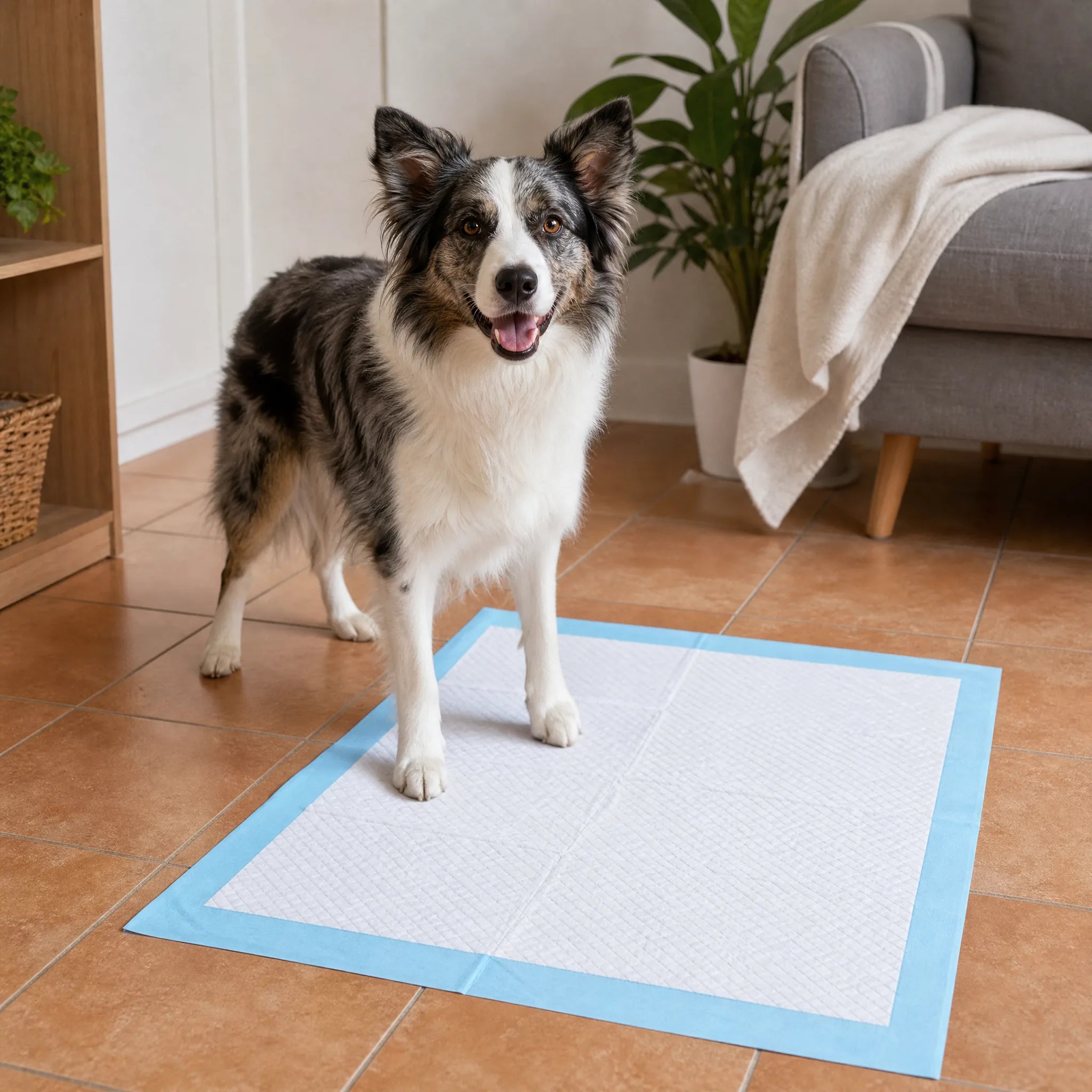 Traversine monouso per cani multimisura - cane in casa con tappetino igienico