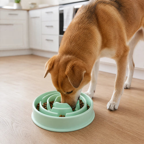 Cane mangia dalla ciotola anti-ingozzamento a spirale in cucina