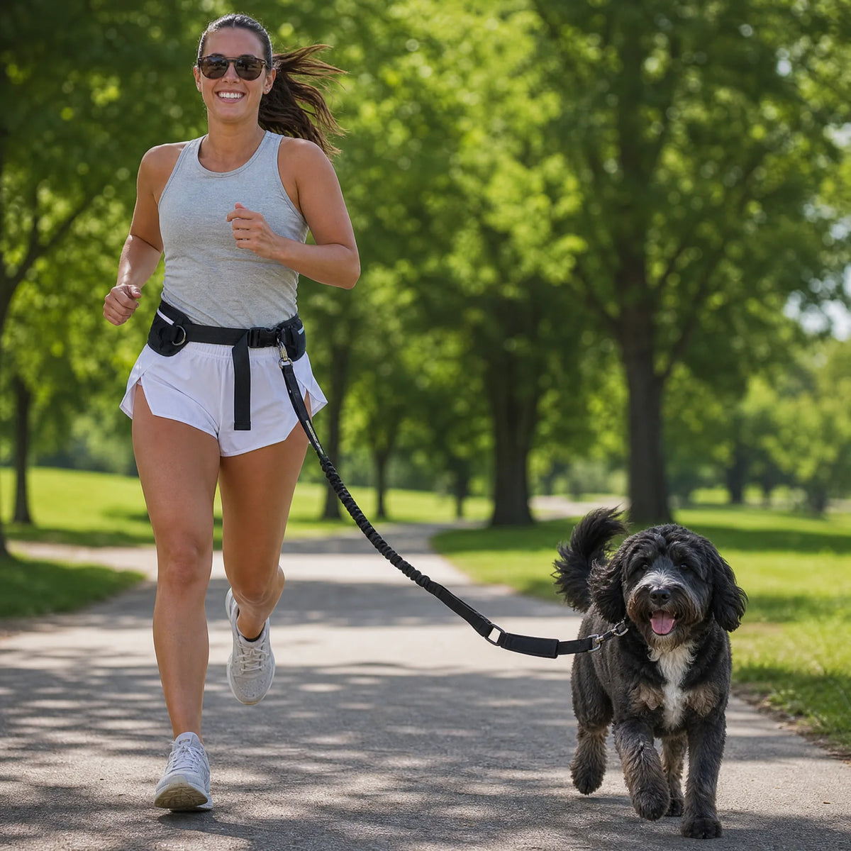 Guinzaglio mani libere running con cane in passeggiata