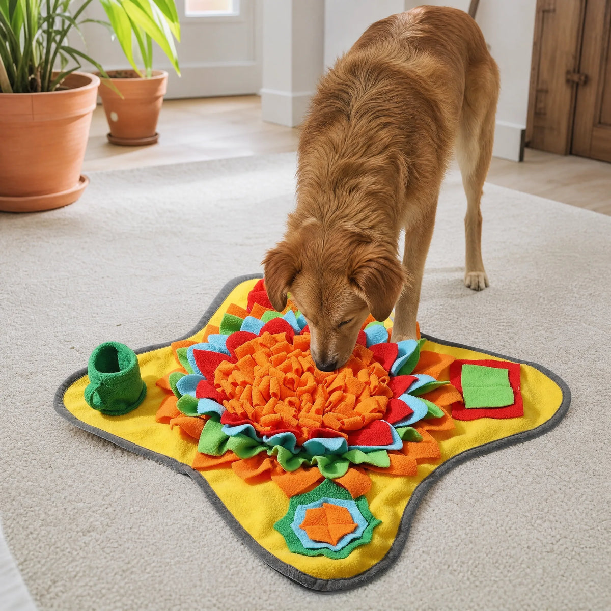 Tappetino olfattivo cane puzzle in salotto