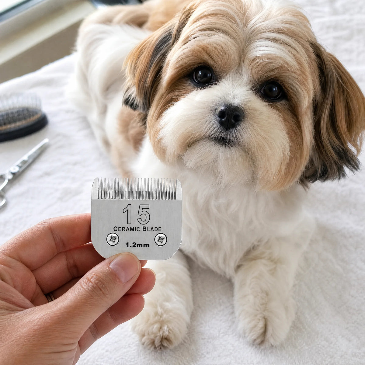 Ricambio lama ceramica universale vicino al cane a casa