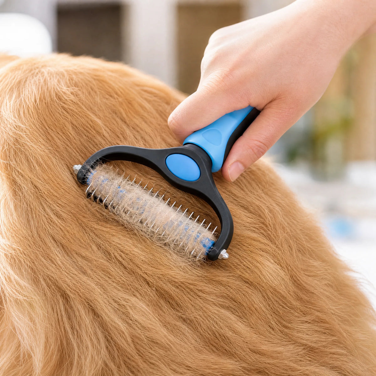 Pettine dematting per cani rimuove sottopelo e pelo morto
