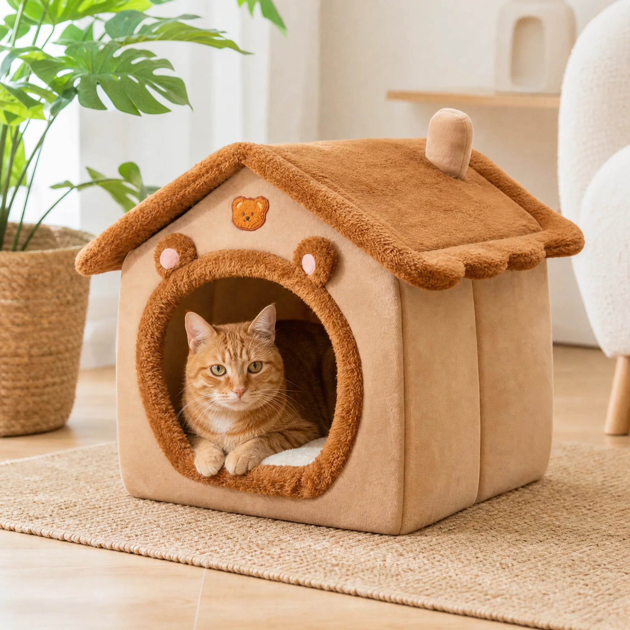Cuccia cane gatto lavabile - gatto nella casetta orso
