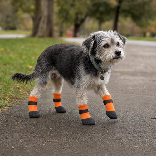 Cane al parco con calzini cane knit suola soft