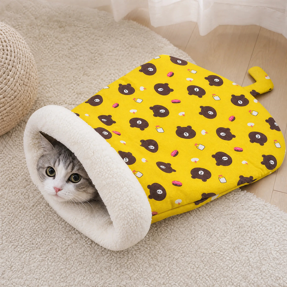 Sacco a pelo gatto giallo orsi - lifestyle