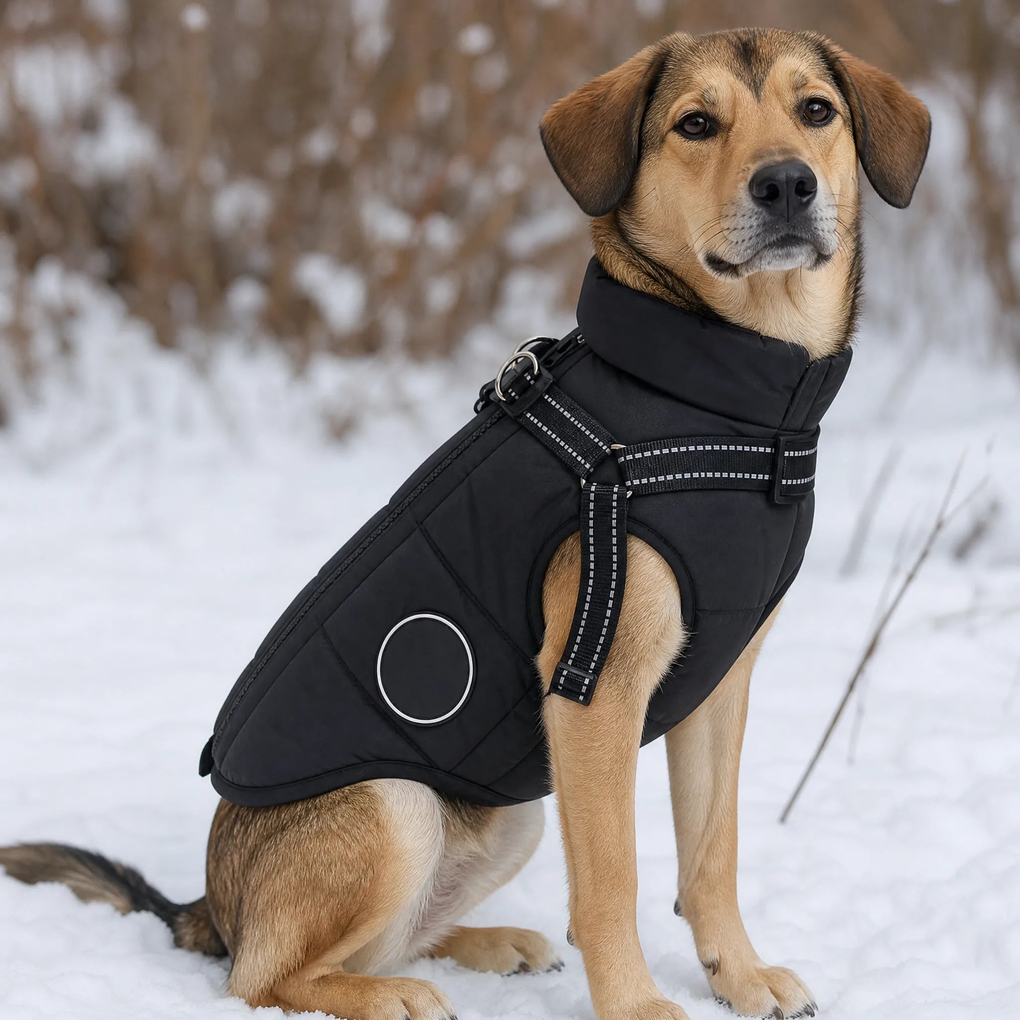 Gilet cane pettorina integrata - cane sulla neve