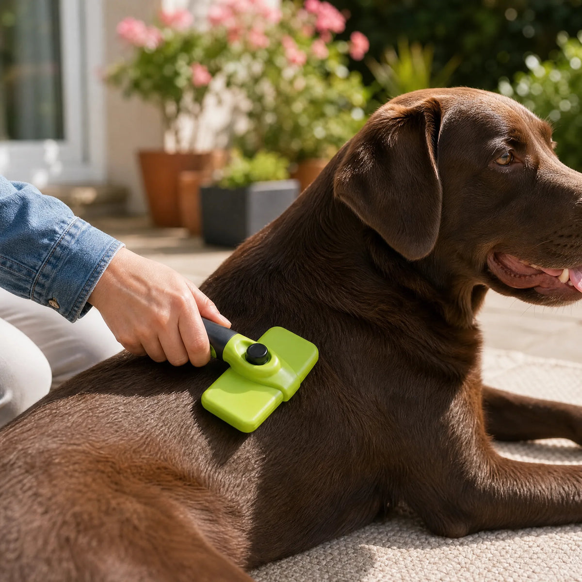 Spazzola per cani self cleaning lifestyle outdoor