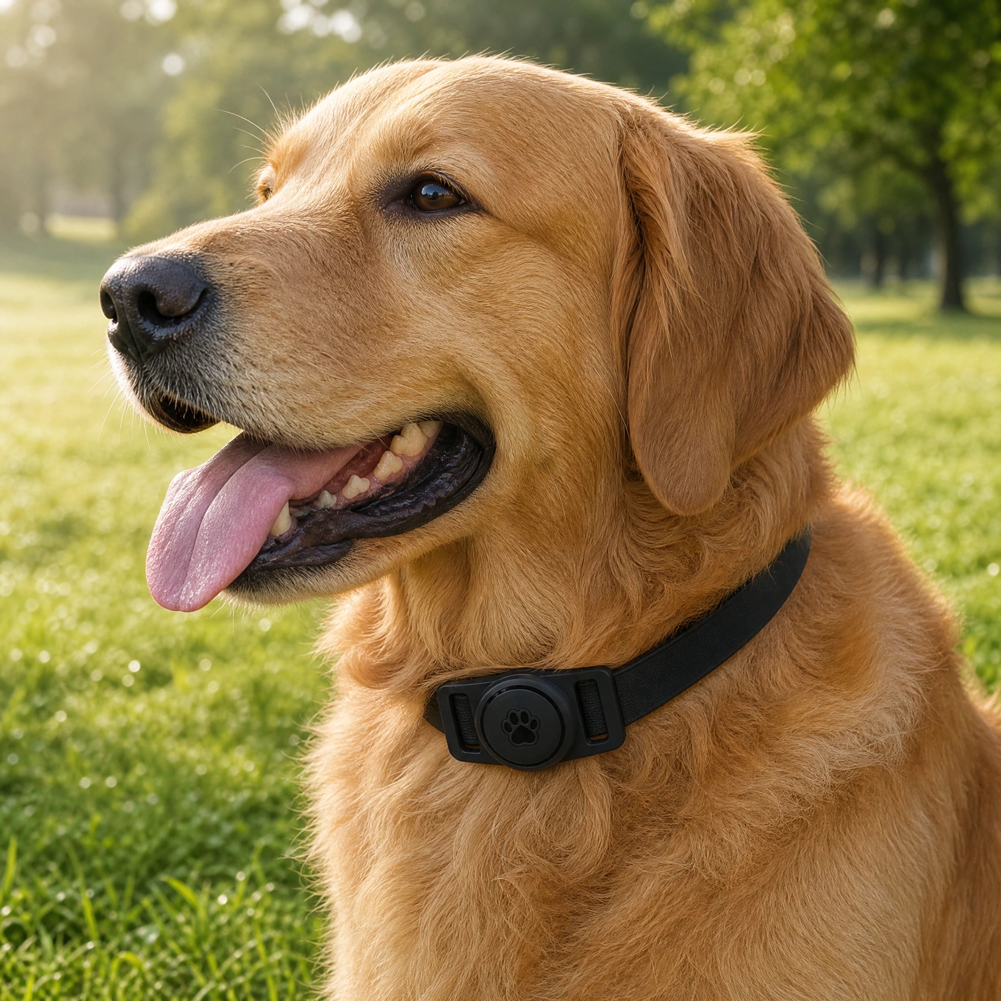 Dettaglio porta AirTag collare cane leggero