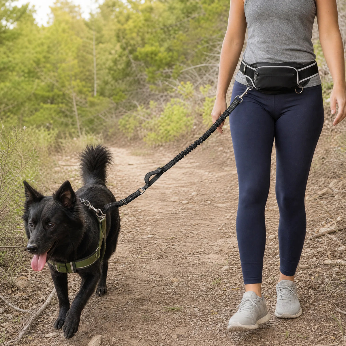 Guinzaglio elastico hands-free per cani all aperto