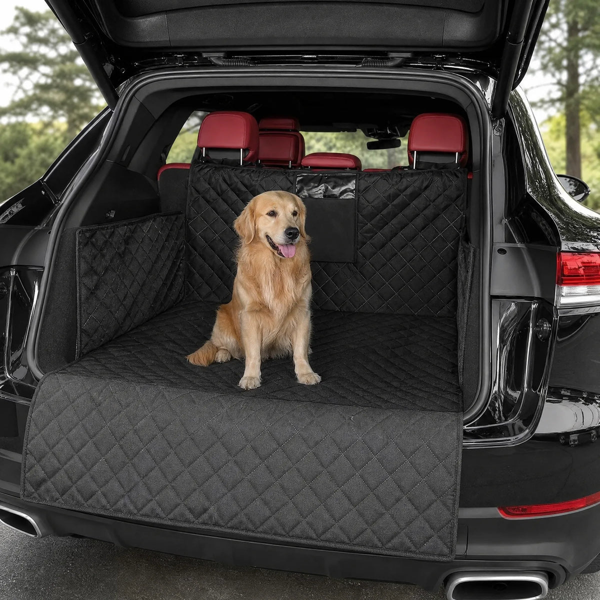 Telo bagagliaio SUV per cani - installato nel vano di carico