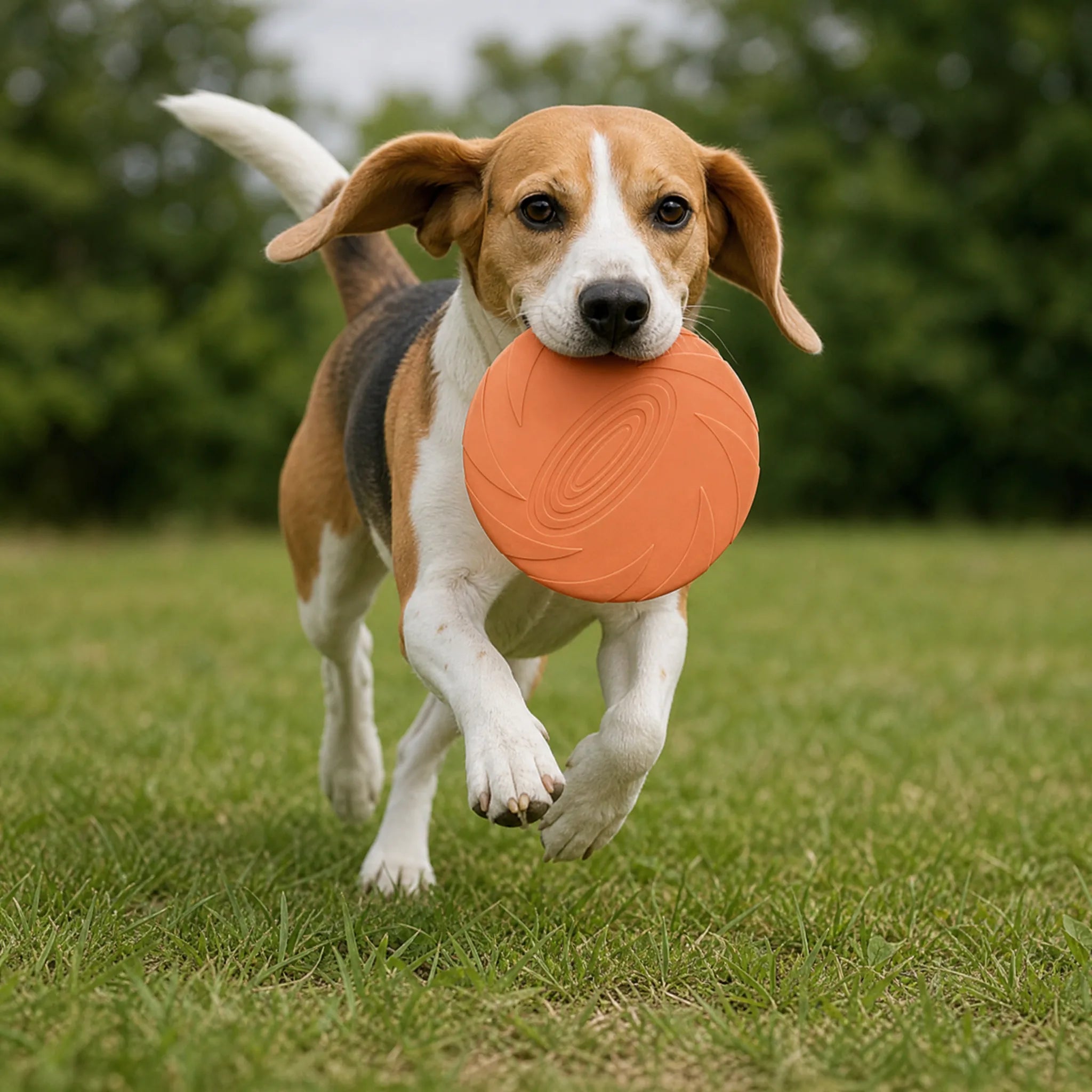 Frisbee per cani in silicone, cane che riporta il disco