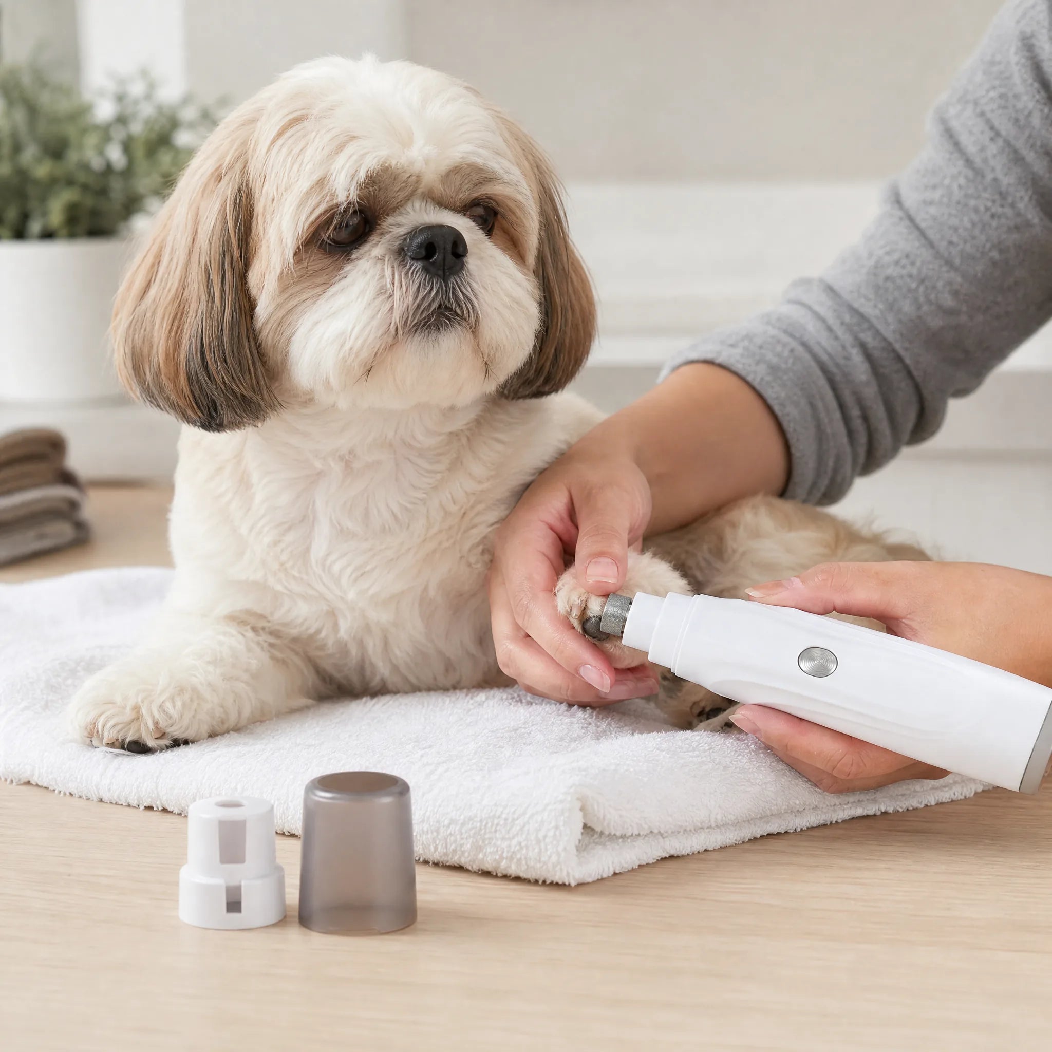 Lima unghie elettrica su cane piccolo