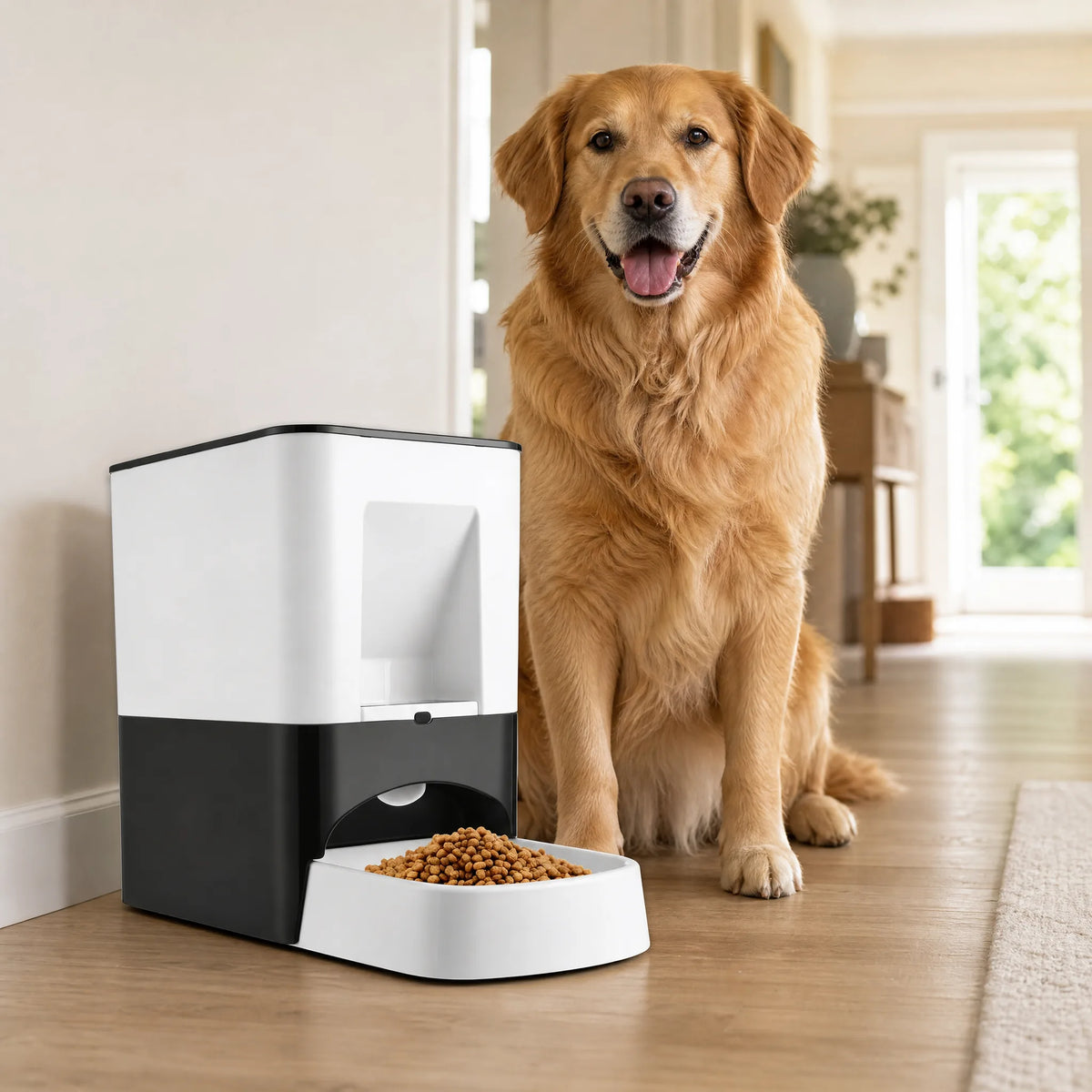 Distributore automatico cibo cane 14 litri in casa