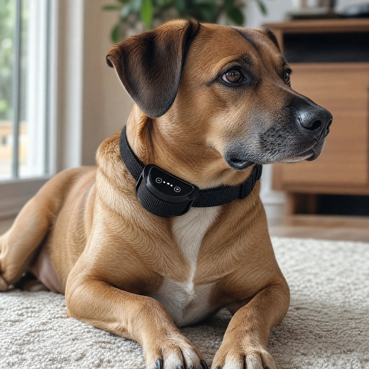 Cane a riposo con collare antiabbaio automatico