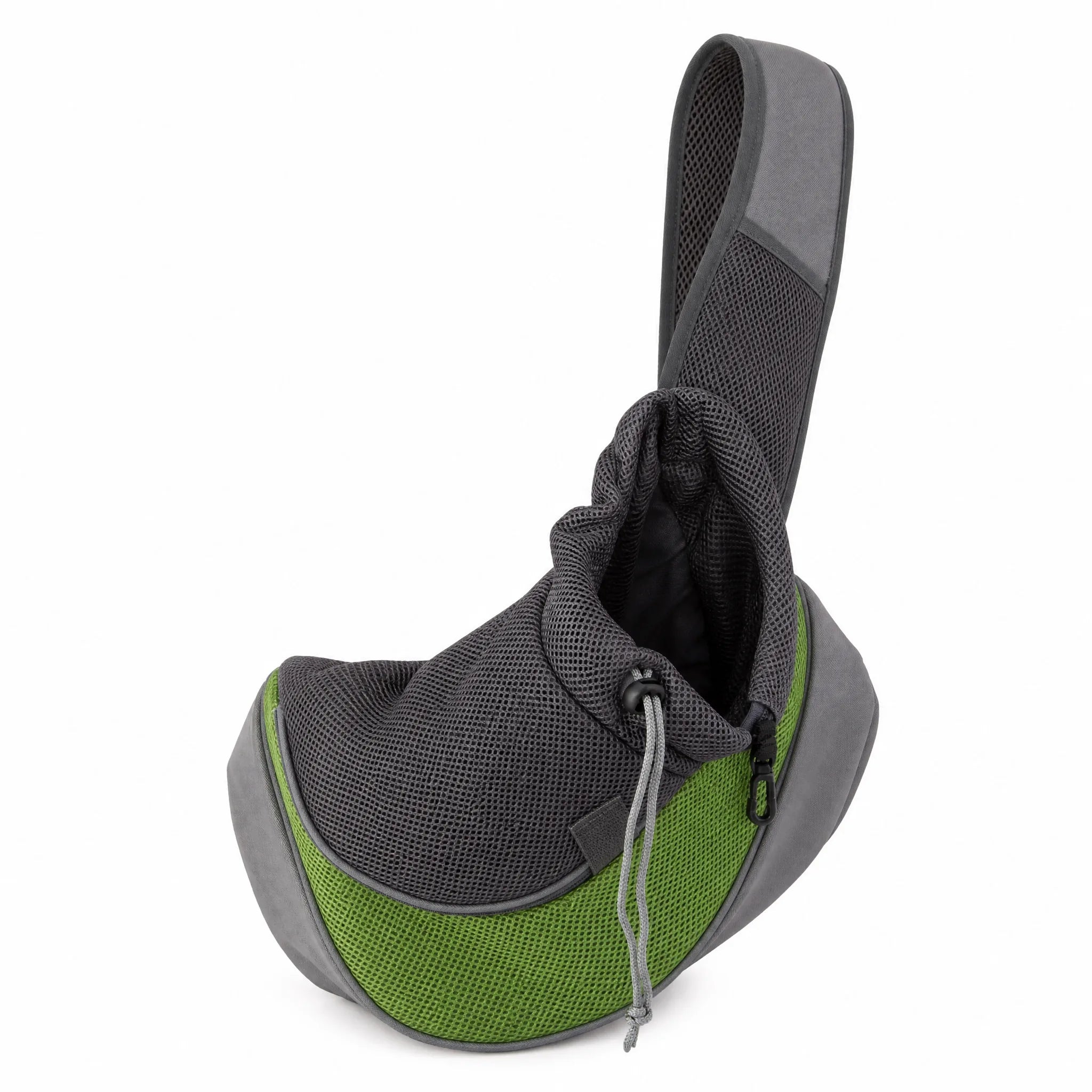 Sling porta cani verde a tracolla monospalla, hero sfondo bianco