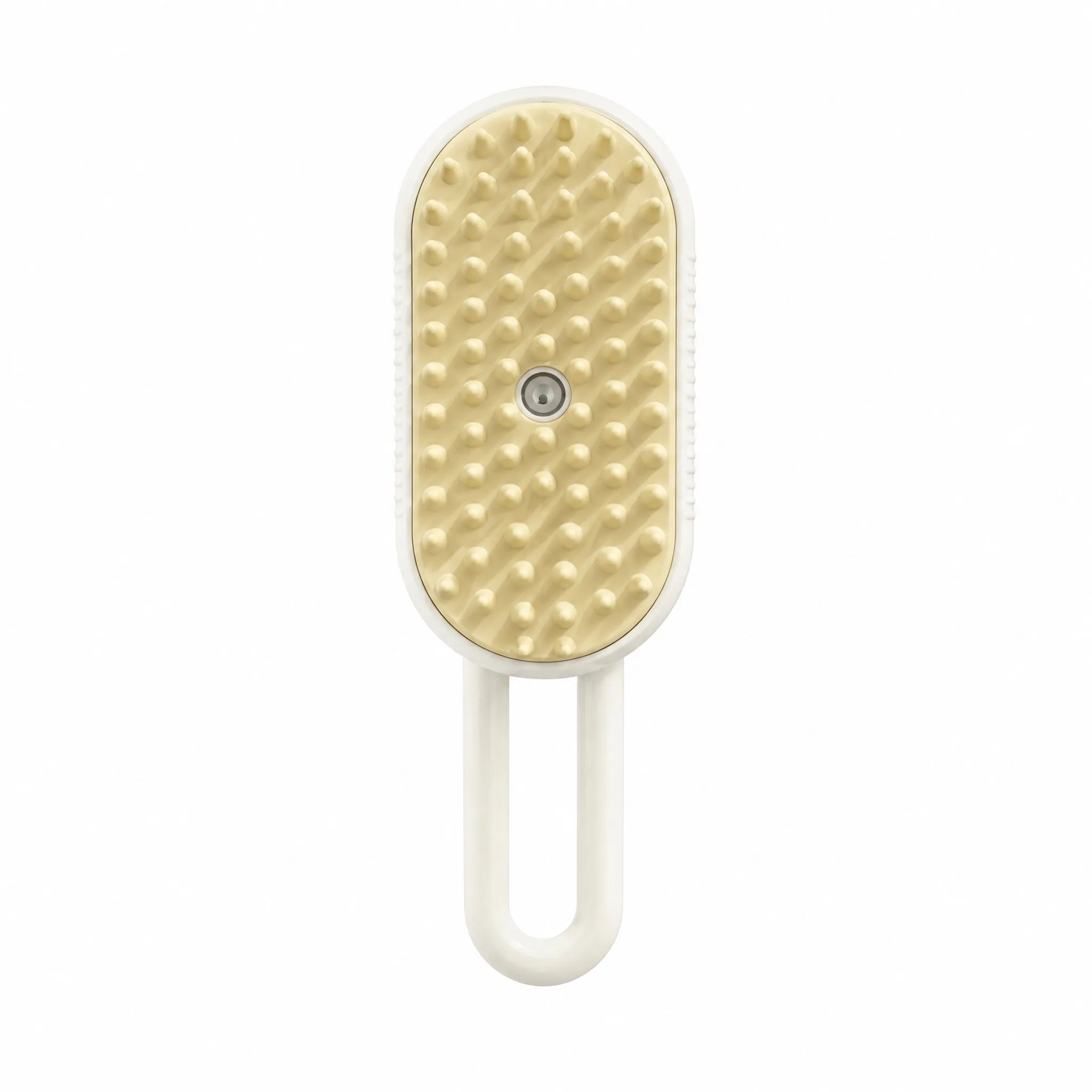 Spazzola a vapore per cani 3-in-1: piastra ovale con setole in silicone e ugello spray centrale