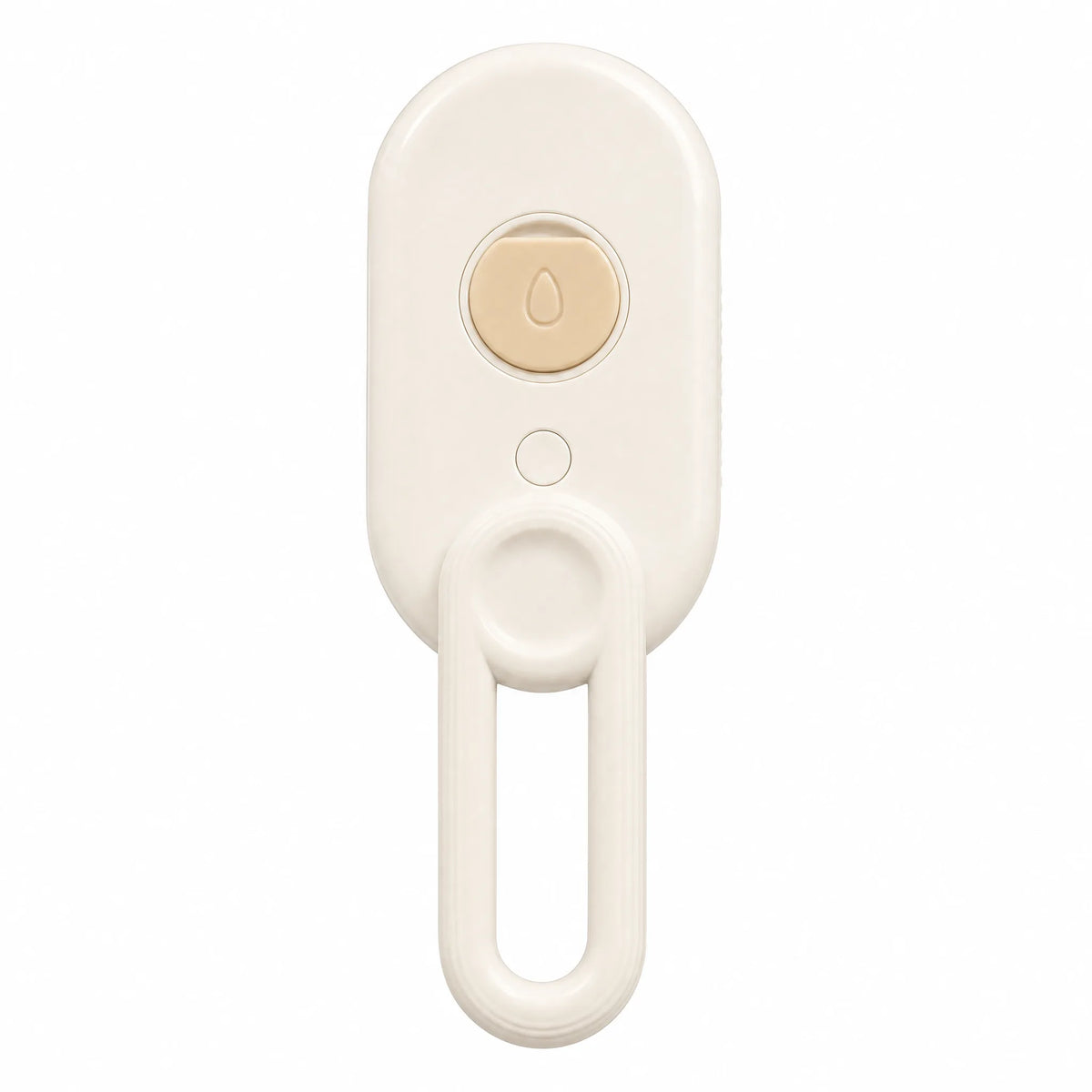 Spazzola a vapore per cani 3-in-1 bianco crema con pulsante a goccia e manico ad anello