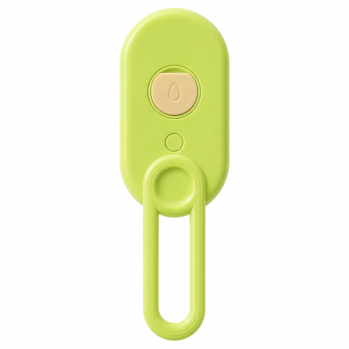 Spazzola a vapore per cani 3-in-1 verde lime con pulsante a goccia e manico ad anello