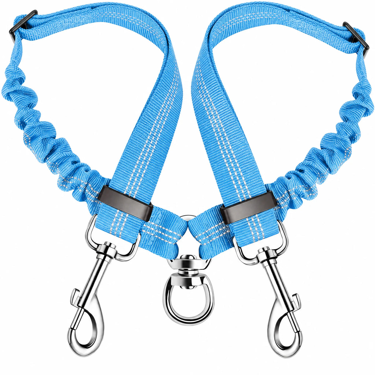 Guinzaglio doppio cane colore Azzurro