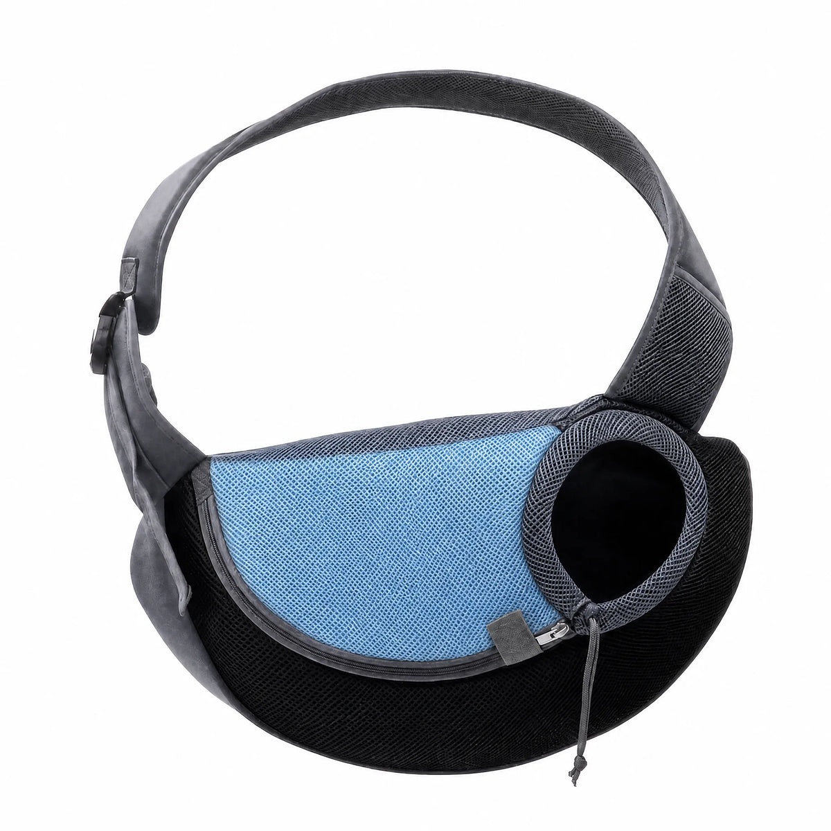 Marsupio cane a tracolla azzurro studio