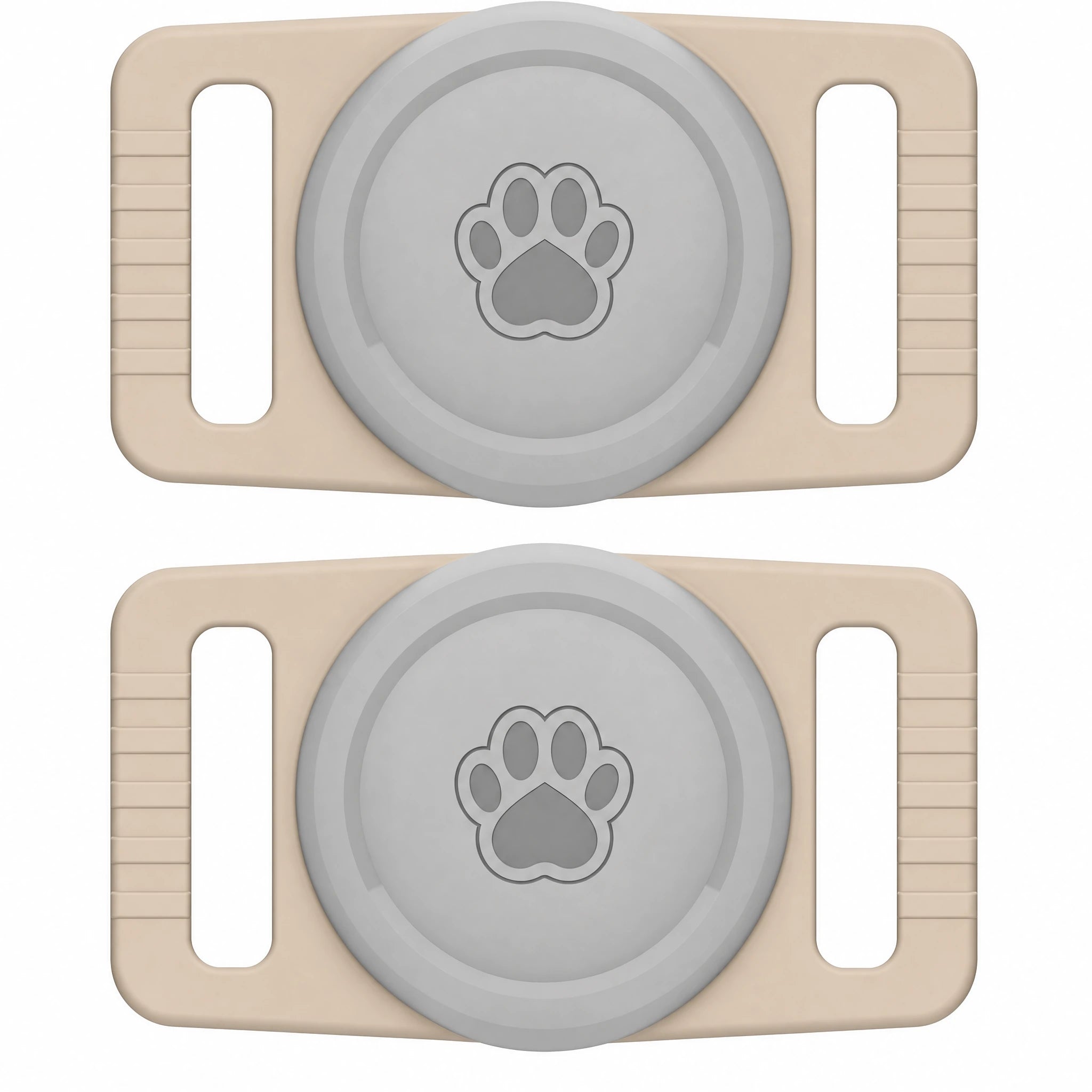Porta AirTag cane beige grigio 2 pezzi