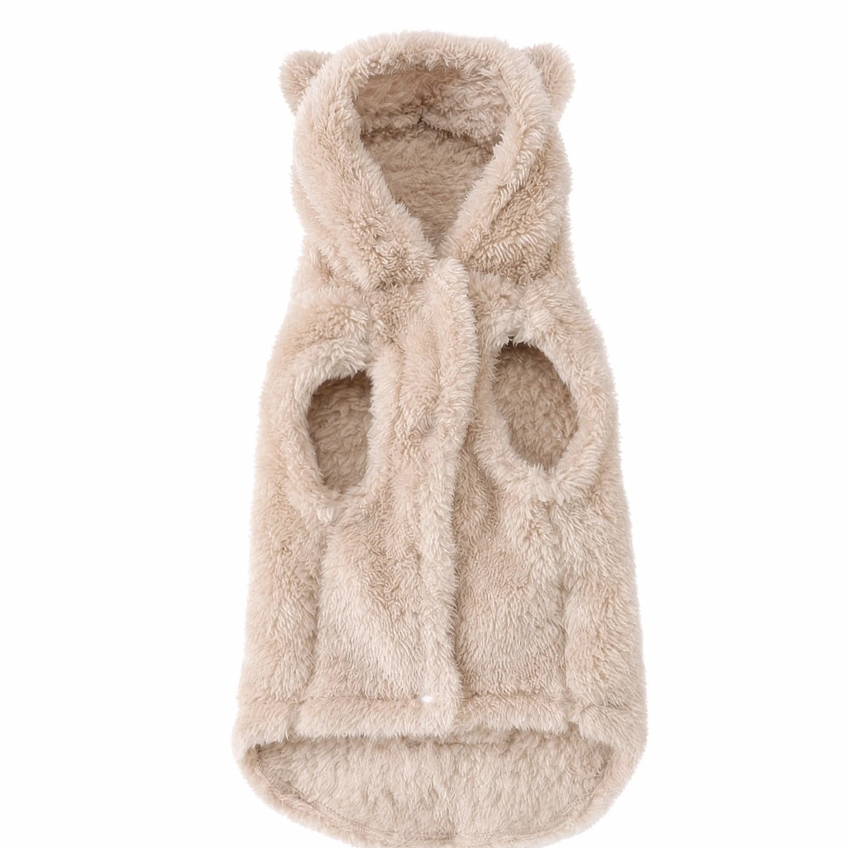 Felpa cane pile beige con orecchie