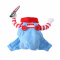 Costume halloween cane coltello salopette Blu studio