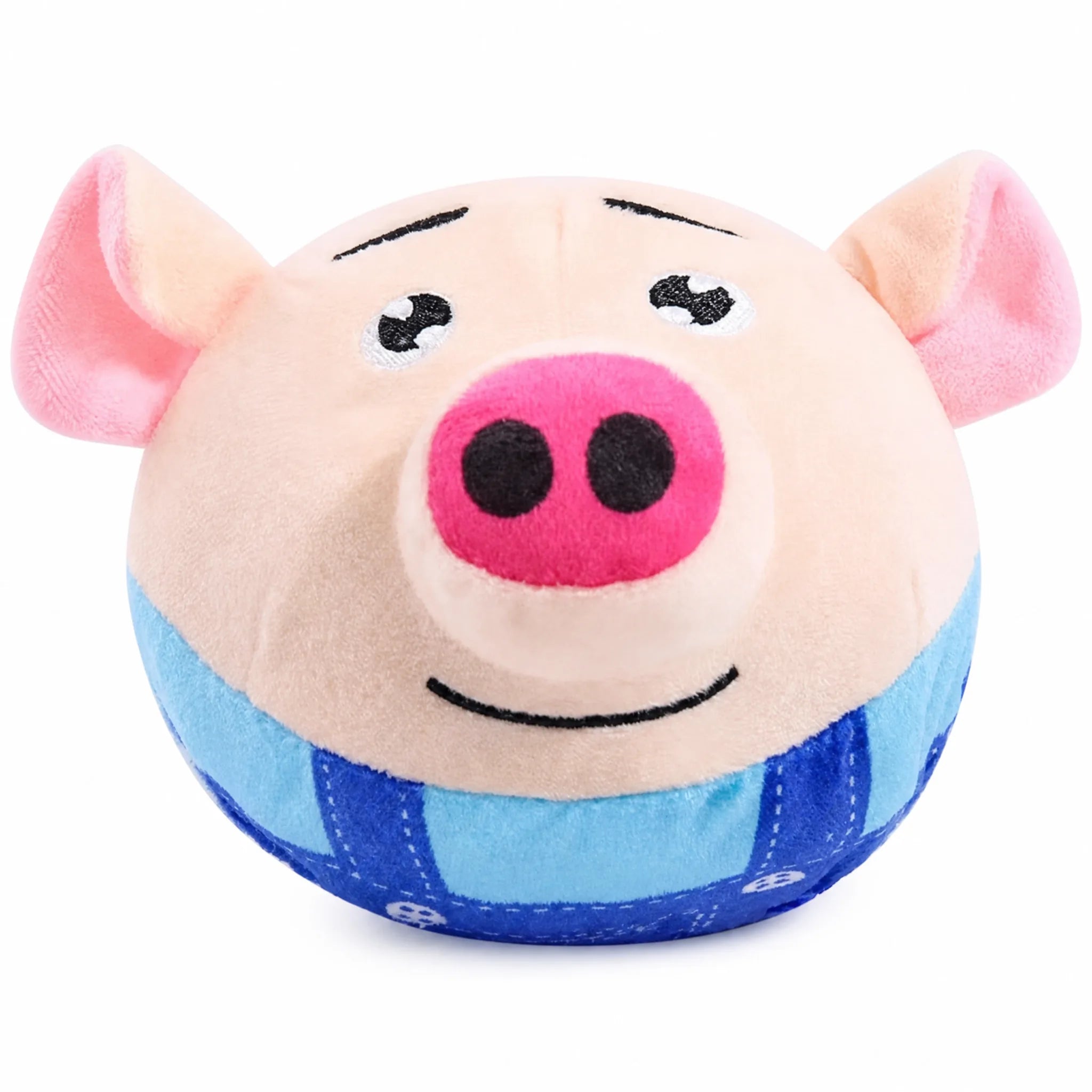 Palla cane peluche maialino blu 15 cm