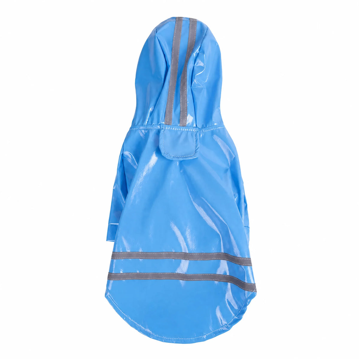 Impermeabile cucciolo hoody blu lucido — vista schiena