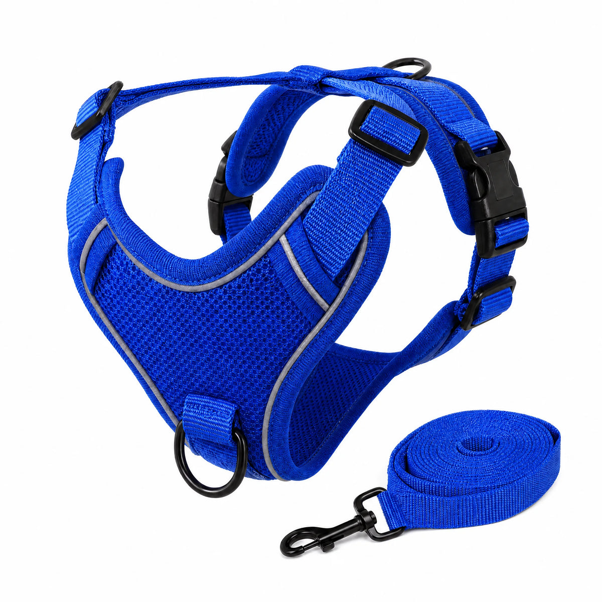 Set pettorina e guinzaglio cane colore Blu