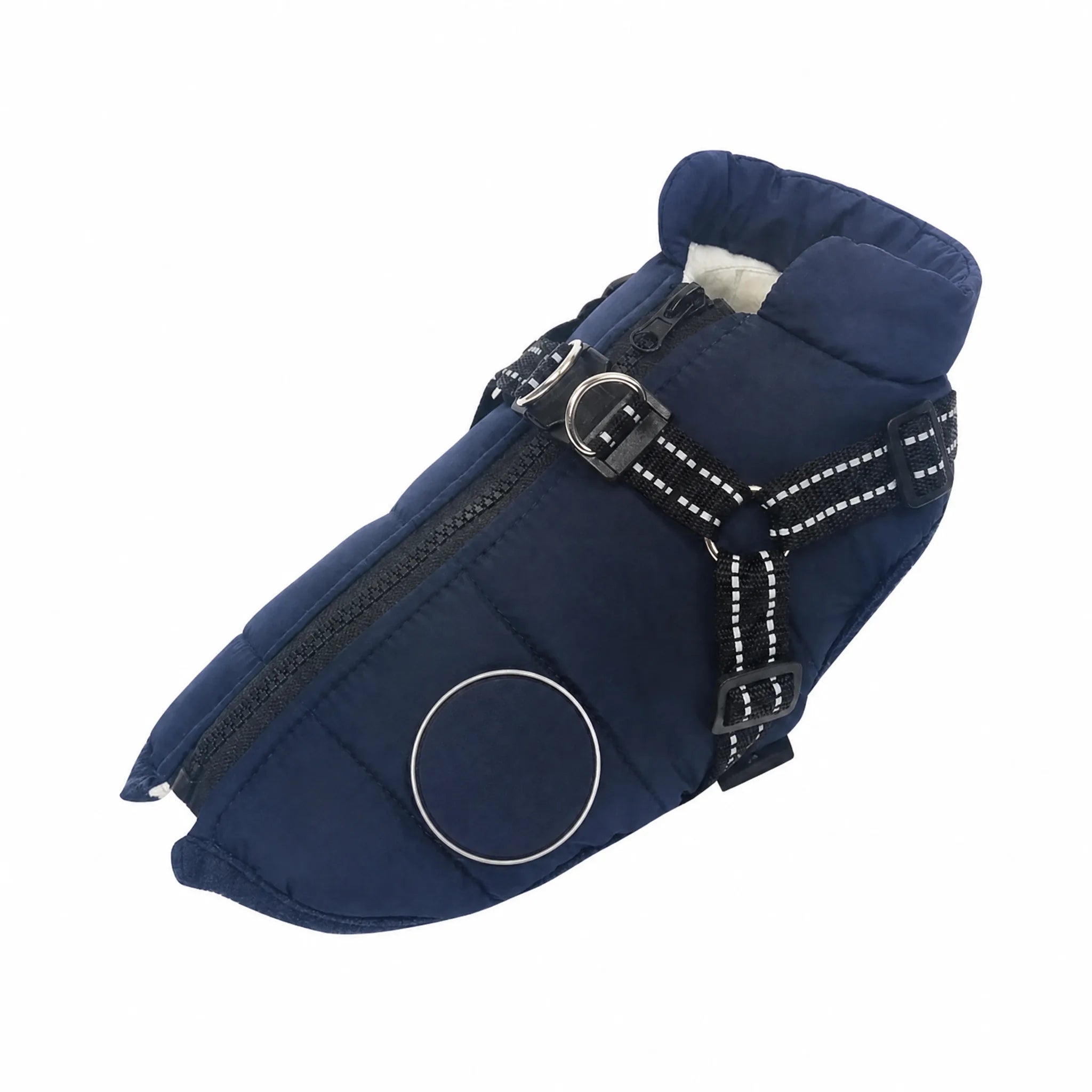 Cappottino cane Blu navy con pettorina