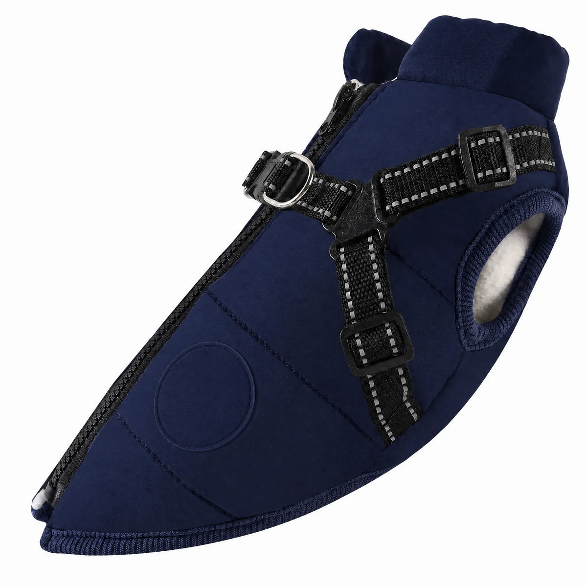 Cappotto cane impermeabile Blu navy con pettorina