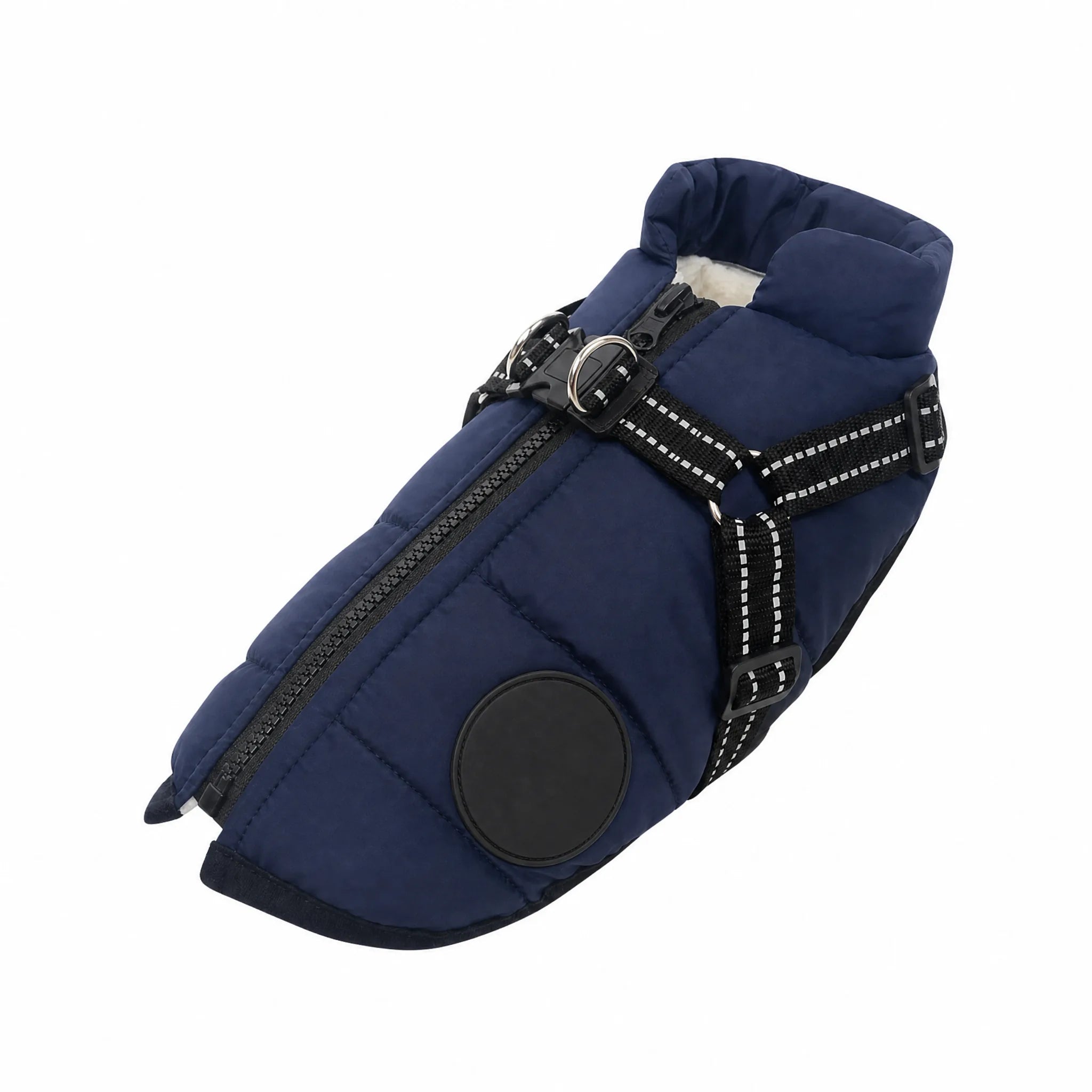 Gilet cane blu navy con pettorina