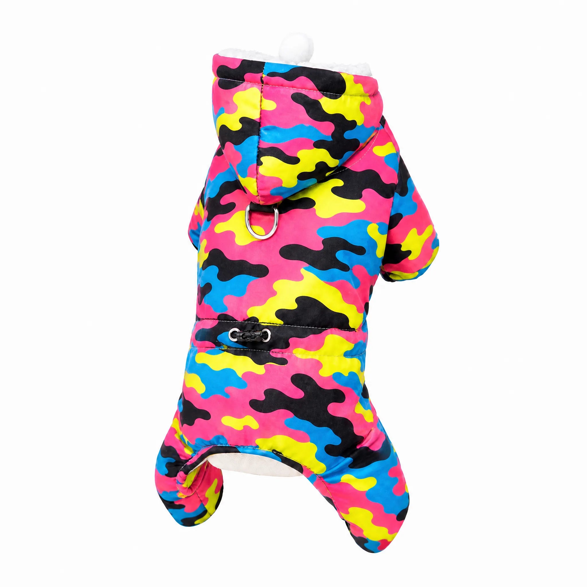 Tuta per cani invernale imbottita Camo fluo