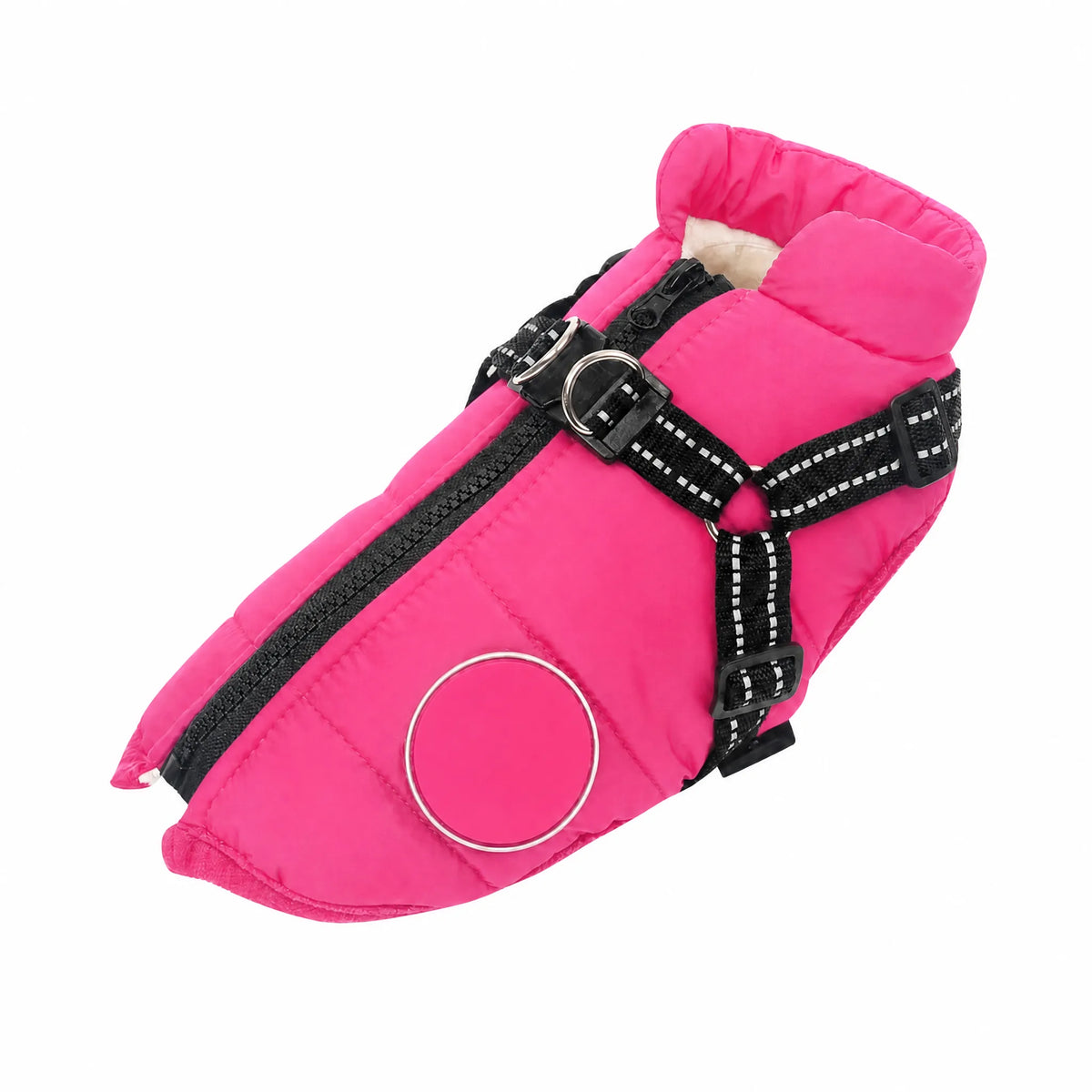 Cappottino cane Fucsia con pettorina