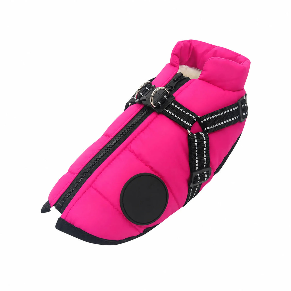 Gilet cane fucsia con pettorina integrata
