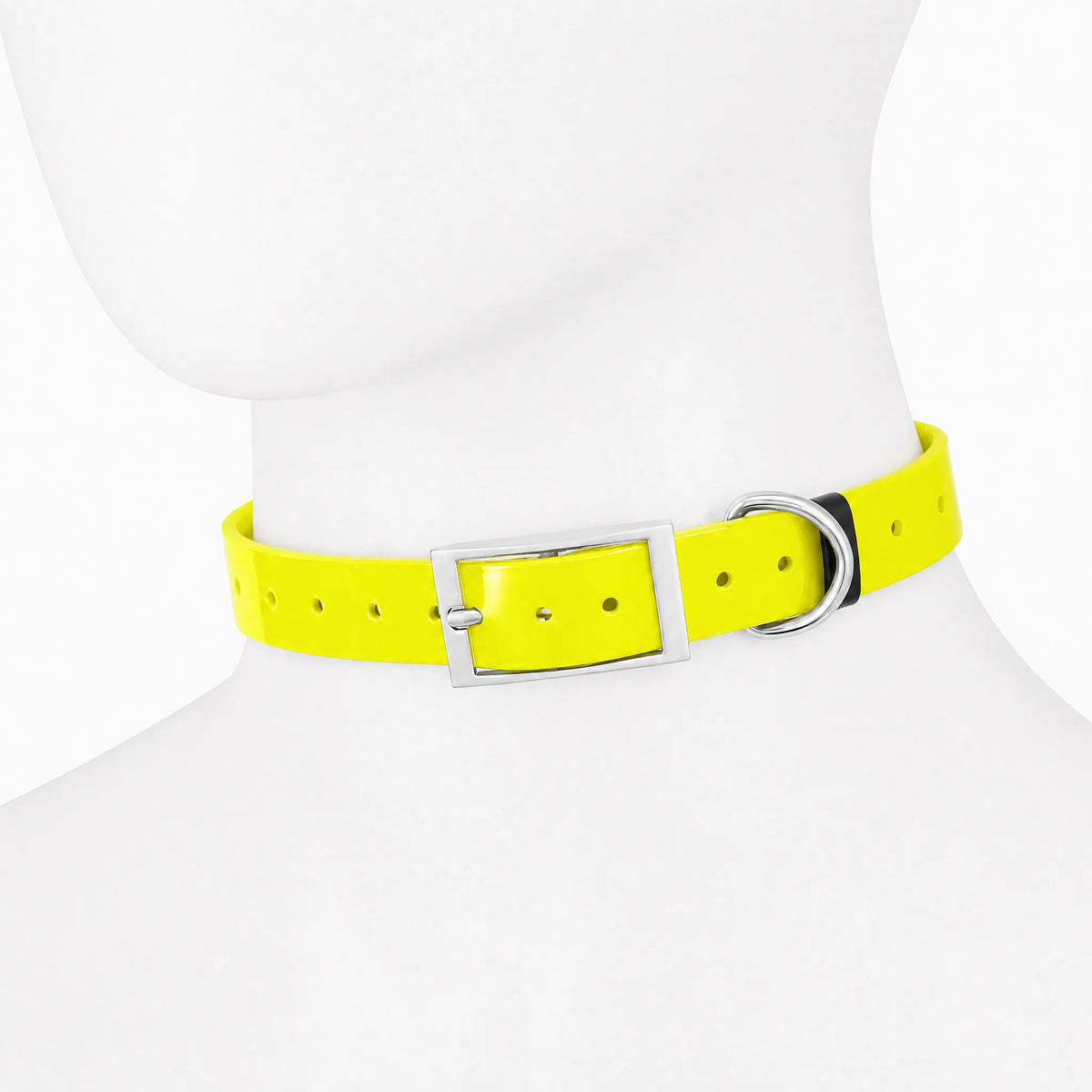 Collare cane TPU impermeabile giallo neon 2,5 cm